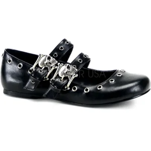 Noir DAISY-03 chaussures ballerines gothique talons plates
