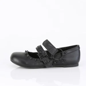 Noir DAISY-03 chaussures ballerines femmes gothique talons plates