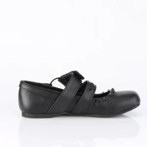 Noir DAISY-03 chaussures ballerines femmes gothique talons plates