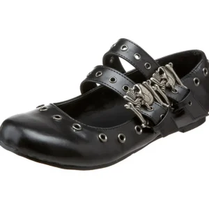 Noir DAISY-03 chaussures ballerines gothique talons plates