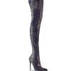 Noir Glitter 13 cm COURTLY-3015 bottes cuissardes pleaser