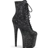 Noir glitter 20 cm FLAMINGO-1020GWR exotic bottines de pole dance