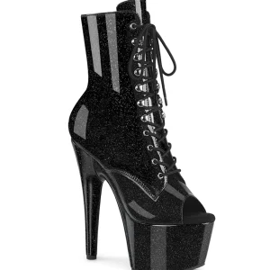 Noir glitter 18 cm peep toe pleaser bottines talons hauts femme
