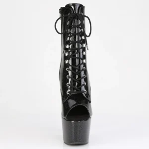 Noir glitter 18 cm peep toe pleaser bottines talons hauts femme
