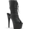 Noir Mat 18 cm ADORE-1016 Plateforme Bottines Bout Ouvert