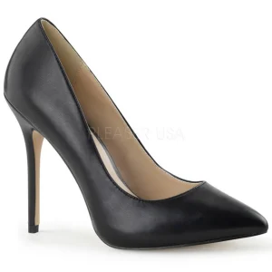 Noir Mat 13 cm AMUSE-20 escarpins à talon aiguille bout pointu
