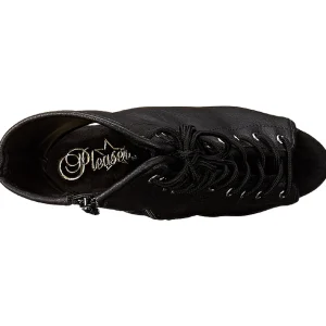Noir Mat 15,5 cm DELIGHT-1016 Plateforme Bottines Bout Ouvert