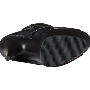 Noir Mat 15 cm DELIGHT-1033 Plateforme Bottines Bout Ouvert