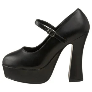 Noir Mat 13 cm DOLLY-50 Mary Jane Escarpins Haut Talon