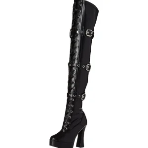 Noir Mat 13 cm ELECTRA-3028 Bottes Cuissardes Talons Hauts