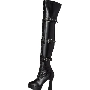 Noir Mat 13 cm ELECTRA-3028 Bottes Cuissardes Talons Hauts