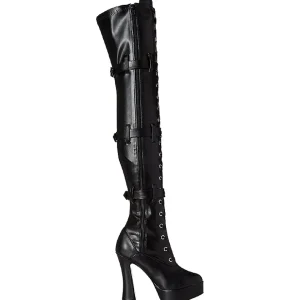 Noir Mat 13 cm ELECTRA-3028 Bottes Cuissardes Talons Hauts