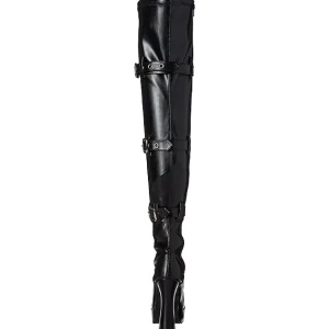 Noir Mat 13 cm ELECTRA-3028 Bottes Cuissardes Talons Hauts