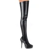 Noir Mat 13,5 cm INDULGE-3000 Cuissardes Haut Talon