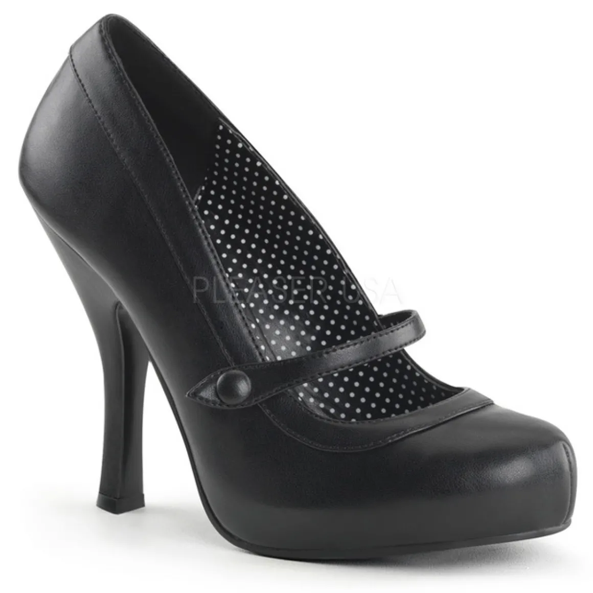 Noir Mat 12 cm retro vintage CUTIEPIE-02 escarpins mary jane plateforme cachée