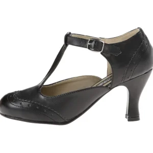 Noir Mat 7,5 cm retro vintage FLAPPER-26 escarpins à talons hauts
