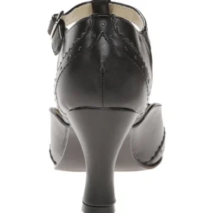 Noir Mat 7,5 cm retro vintage FLAPPER-26 escarpins à talons hauts