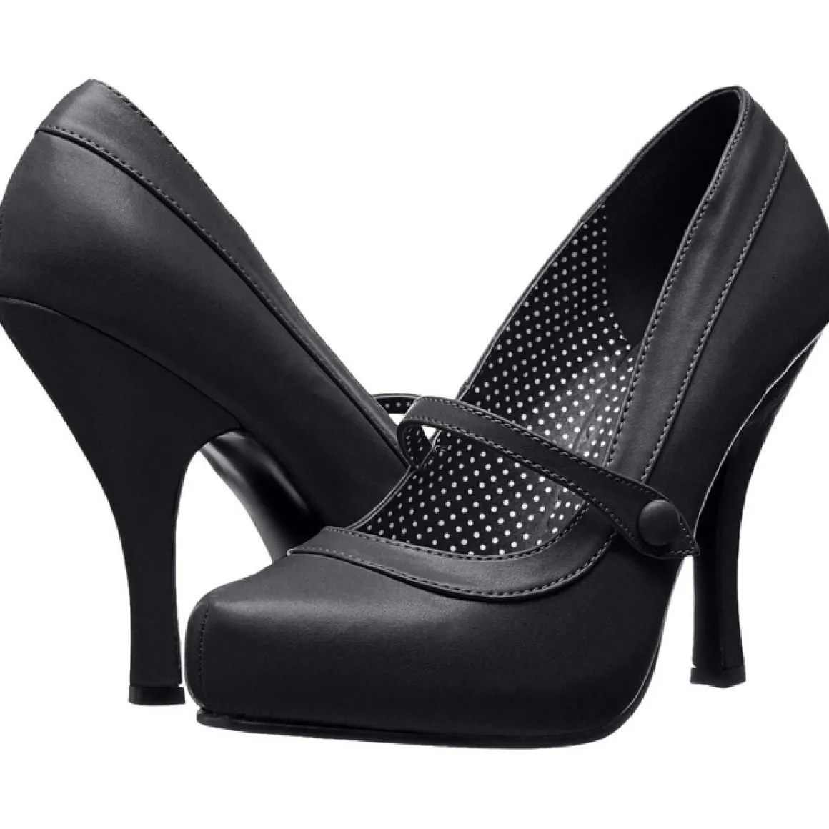 Noir Mat 12 cm retro vintage CUTIEPIE-02 escarpins mary jane plateforme cachée