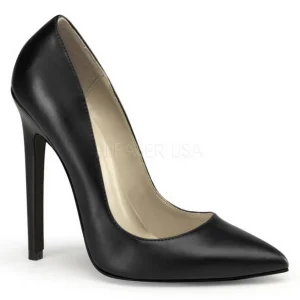 Noir Mat 13 cm SEXY-20 escarpins à talon aiguille bout pointu