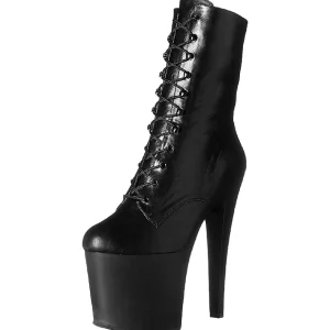 Noir Mat 18 cm XTREME-1020 bottines a plateforme pour femmes