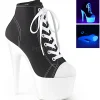 Noir Neon 18 cm ADORE-700SK-02 basket à talon aiguille en toile