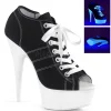 Noir Neon 15 cm DELIGHT-600SK-01 basket à talon aiguille en toile