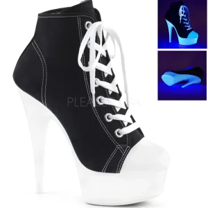 Noir Neon 15 cm DELIGHT-600SK-02 basket à talon aiguille en toile