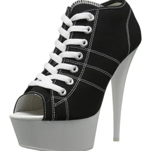 Noir Neon 15 cm DELIGHT-600SK-01 basket à talon aiguille en toile