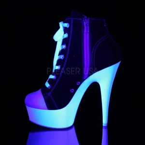 Noir Neon 15 cm DELIGHT-600SK-02 basket à talon aiguille en toile