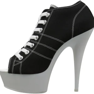 Noir Neon 15 cm DELIGHT-600SK-01 basket à talon aiguille en toile