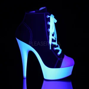 Noir Neon 15 cm DELIGHT-600SK-02 basket à talon aiguille en toile
