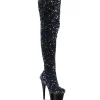 Noir Paillettes 20 cm ADORE-3020 bottes overknee plateforme de pole dance