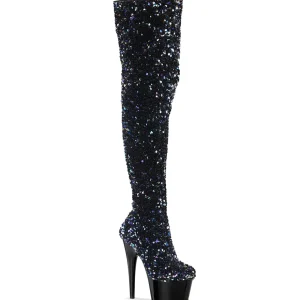 Noir Paillettes 20 cm ADORE-3020 bottes overknee plateforme de pole dance
