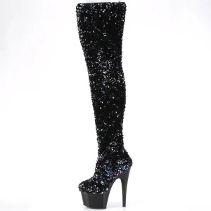 Noir Paillettes 20 cm ADORE-3020 bottes overknee plateforme de pole dance