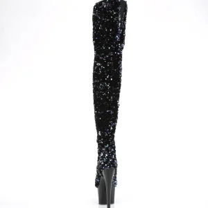 Noir Paillettes 20 cm ADORE-3020 bottes overknee plateforme de pole dance