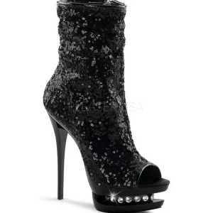 Noir Paillettes 15,5 cm BLONDIE-R-1008 Plateforme Bottines Femmes