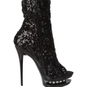 Noir Paillettes 15,5 cm BLONDIE-R-1008 Plateforme Bottines Femmes