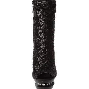 Noir Paillettes 15,5 cm BLONDIE-R-1008 Plateforme Bottines Femmes