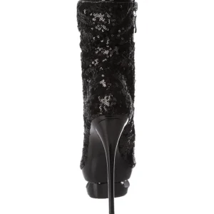 Noir Paillettes 15,5 cm BLONDIE-R-1008 Plateforme Bottines Femmes