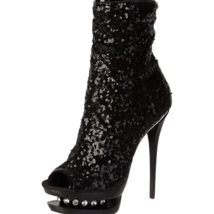 Noir Paillettes 15,5 cm BLONDIE-R-1008 Plateforme Bottines Femmes