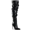 Noir Paillettes 13 cm COURTLY-3011 bottes cuissardes pleaser