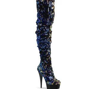 Noir Paillettes 15 cm DELIGHT-3004 bottes cuissardes pleaser