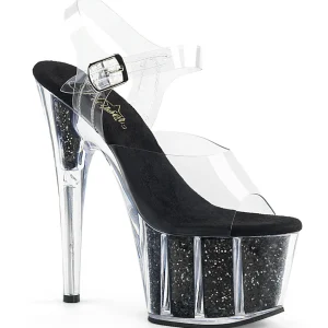 Noir paillettes 18 cm Pleaser ADORE-708G chaussure à talons de pole dance