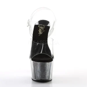 Noir paillettes 18 cm Pleaser ADORE-708G chaussure à talons de pole dance