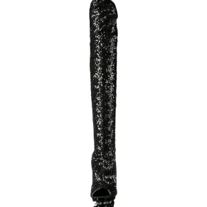 Noir Paillettes 15 cm PLEASER BLONDIE-R-3011 Cuissardes Haut Talon