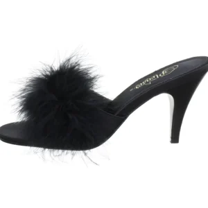 Noir Plumes 8 cm AMOUR-03 Chaussures Mules pour Hommes