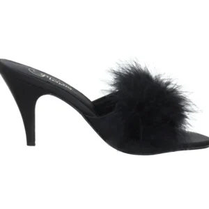 Noir Plumes 8 cm AMOUR-03 Chaussures Mules pour Hommes