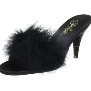 Noir Plumes 8 cm AMOUR-03 Chaussures Mules pour Hommes