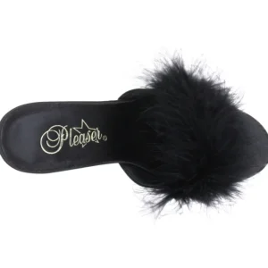 Noir Plumes 8 cm AMOUR-03 Chaussures Mules pour Hommes