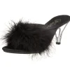 Noir Plumes 8 cm BELLE-301F Chaussures Mules pour Hommes